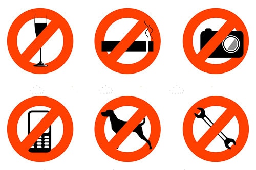 Not Allowed Signs Icon Set